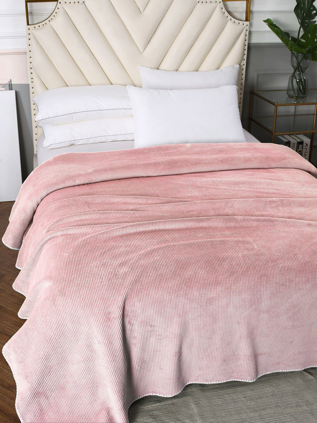 URBAN DREAM Pink AC Room 210 GSM Double Bed Blanket