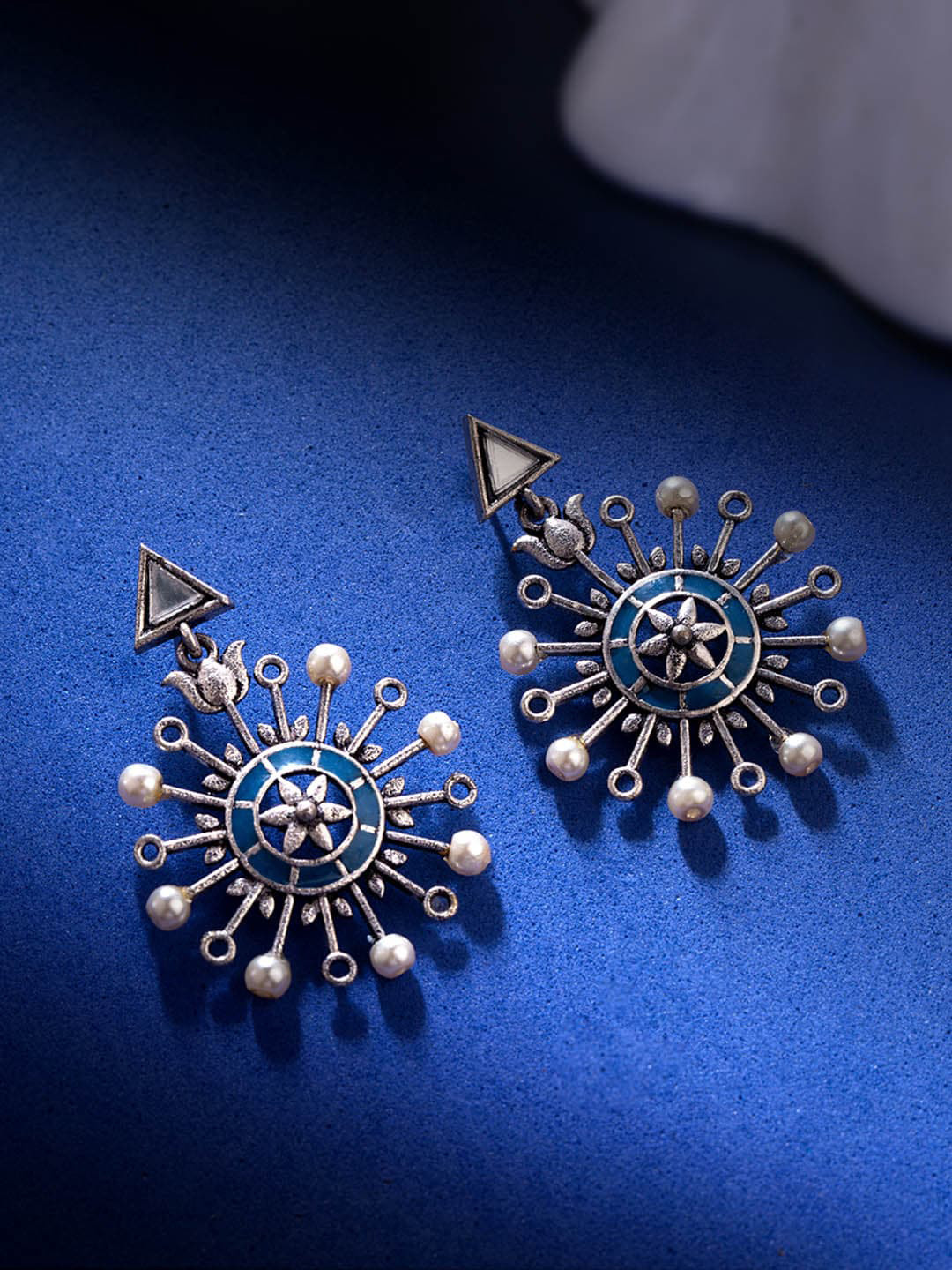 Indigo Affair Pin Wheel Earrings
