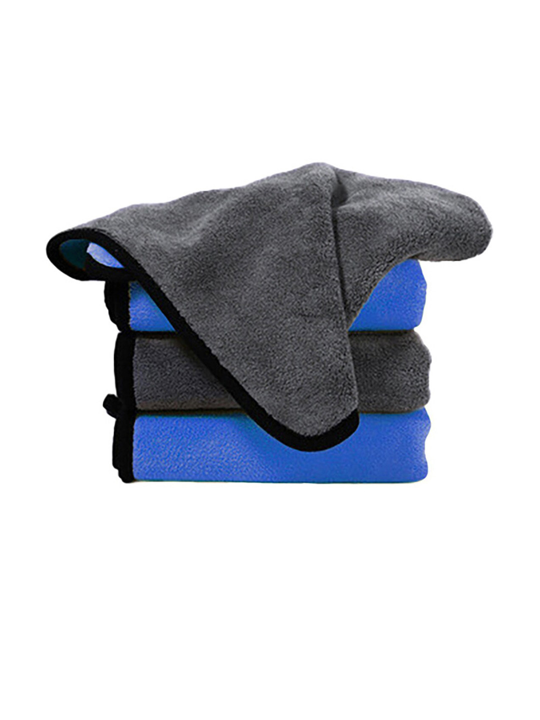 PAWCHIE Blue And Grey Solid Cotton Super Absorbent Microfiber Pet Bath Towel