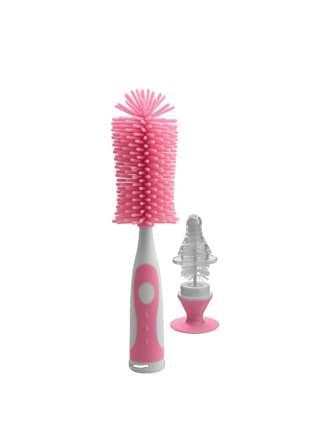 Fisher-Price Pink Silicone Bottle Brush Set for Baby Feeding Bottle and Nipple