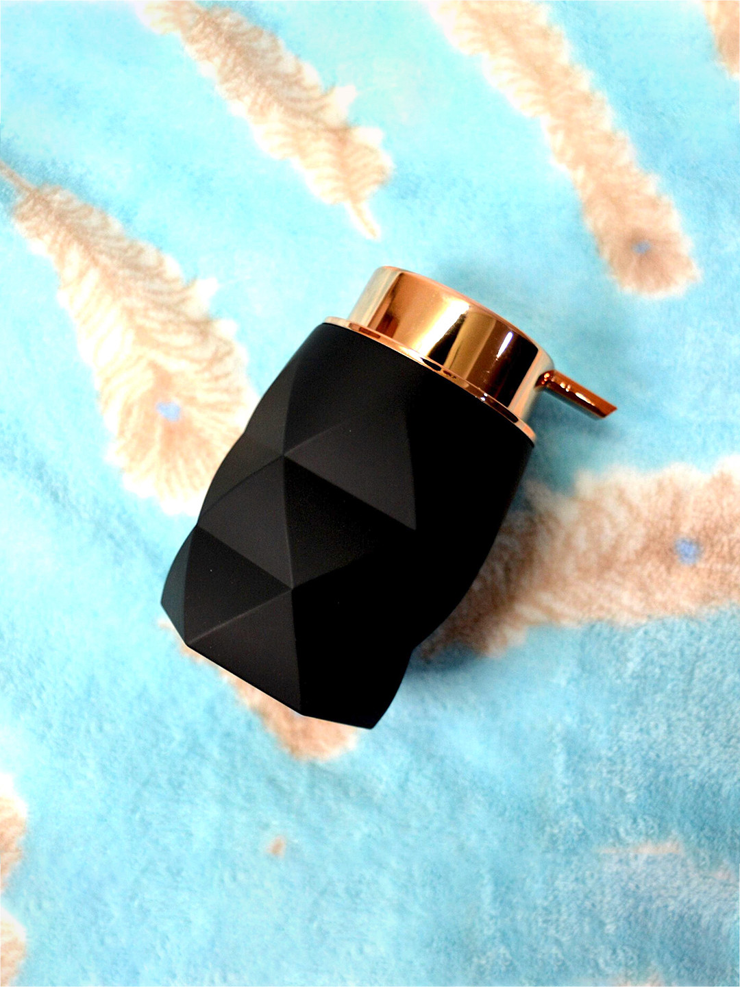 Tranquil square Black And Bronze-Colored Matte Finish Pentagon Shaped Soap Dispenser
