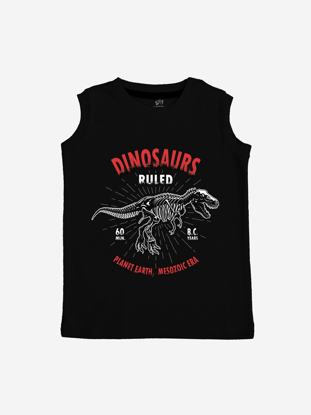 x2o Kids Black & Red Printed Pure Cotton Innerwear Vests
