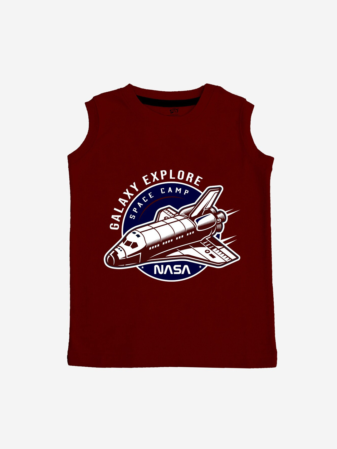 x2o Unisex Kids Maroon Printed Cotton Innerwear Basic Vests