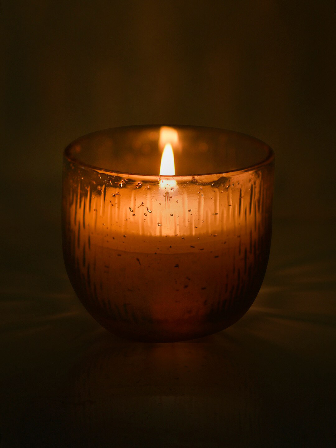 StyleMyWay Etched Glass Natural 1 Wick Scented Geometric Geometric Regular Jar Candles