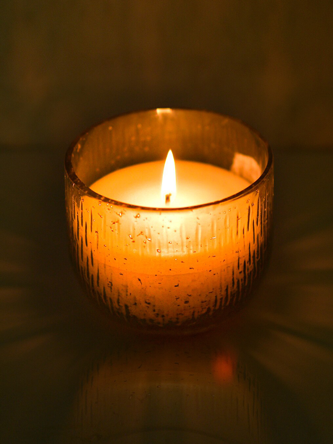 StyleMyWay Etched Glass Natural Scented 1 Wick Scented Solid Round Regular Jar Candles