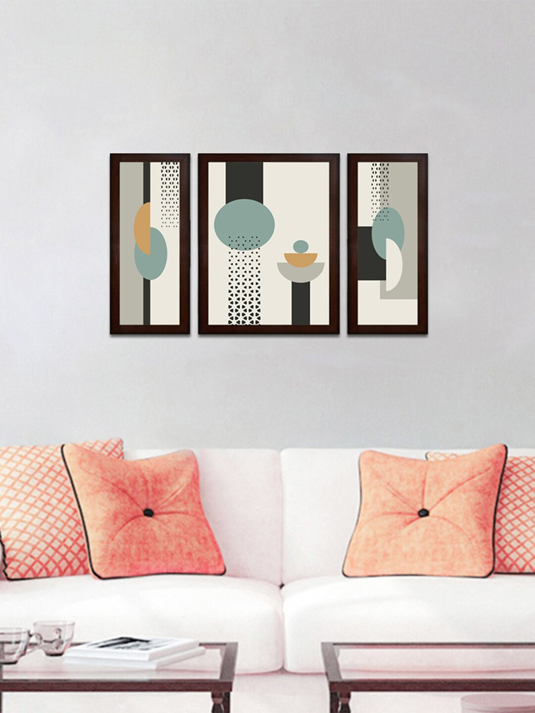 WENS Set Of 3 White & Black Purity And Innocence Wall Art