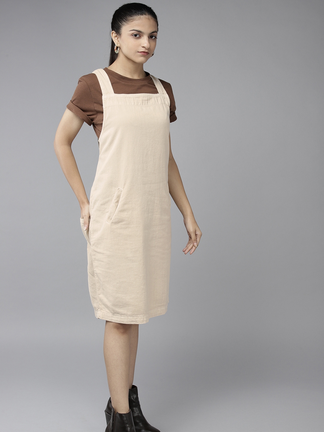 Beige pinafore sale