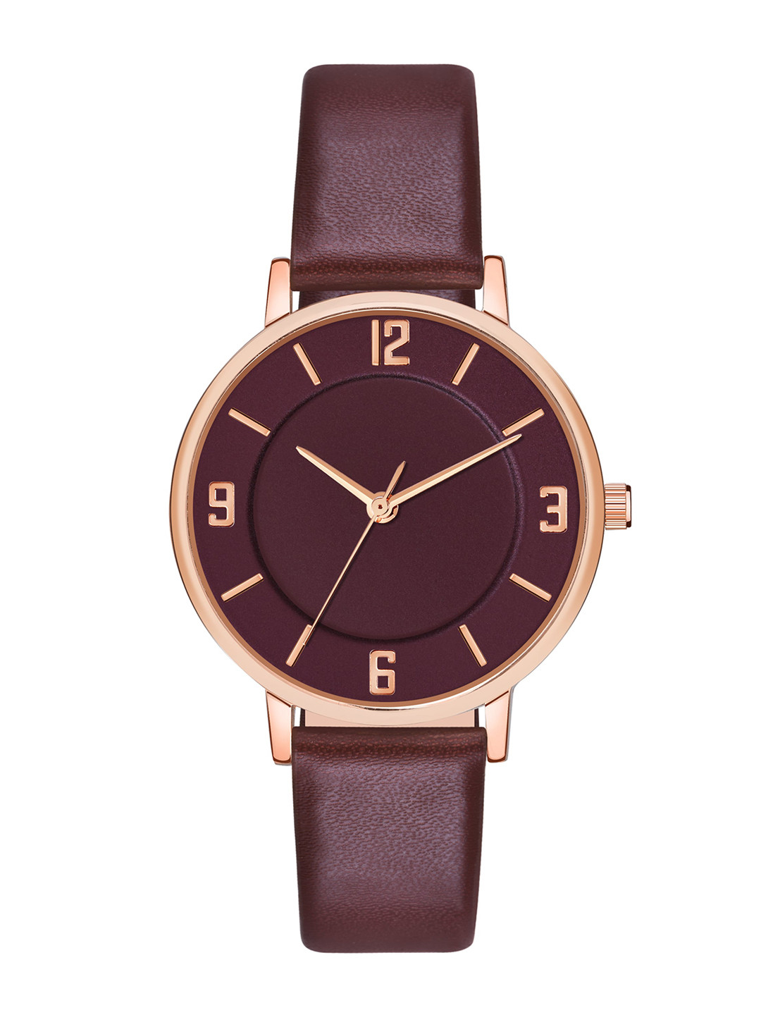 PERCLUTION ENTERPRISE Women Maroon Dial & Brown Straps Analogue Watch PE394