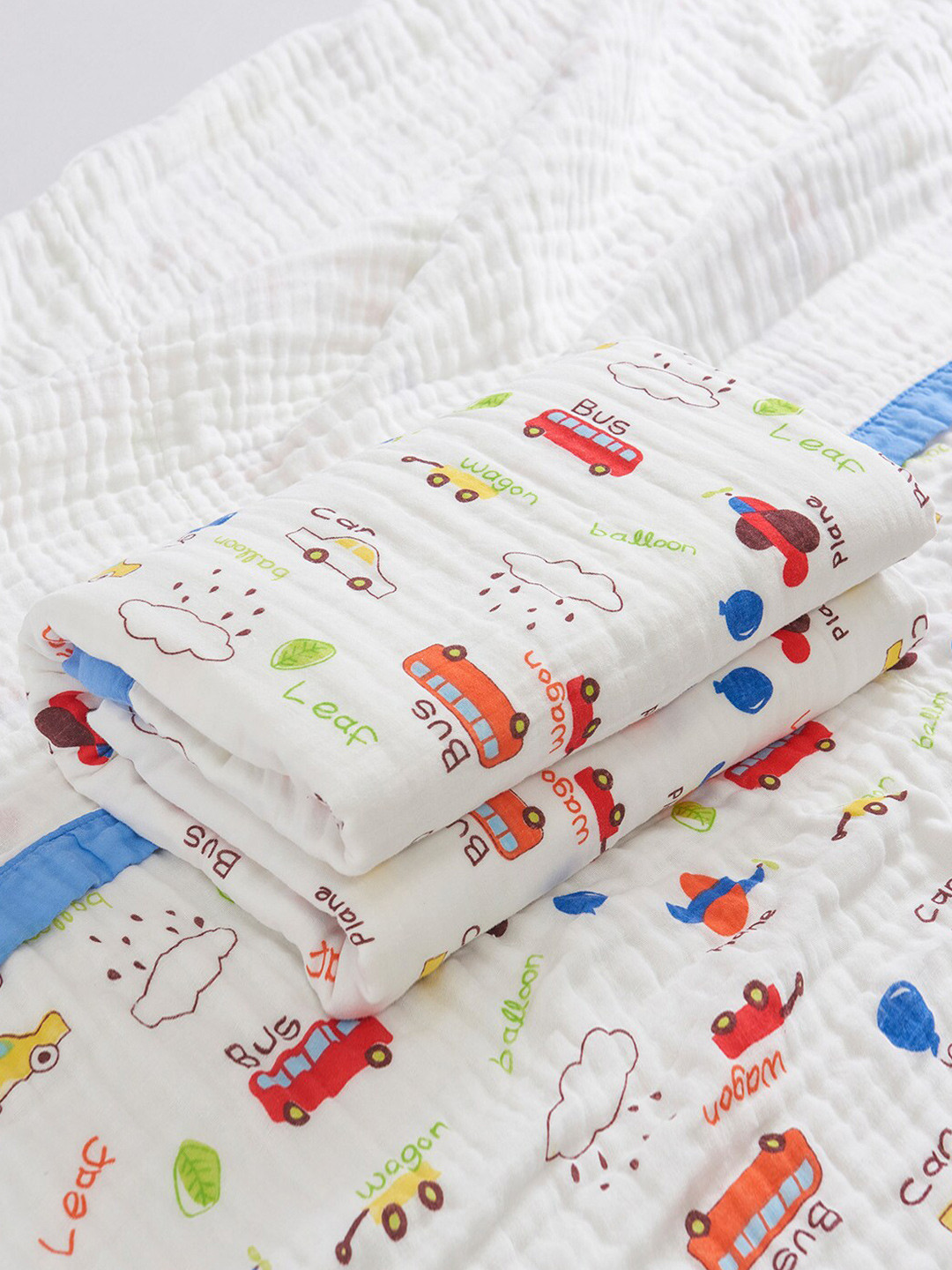 JC HOME White & Red Summer 300 GSM Single Bed Blanket