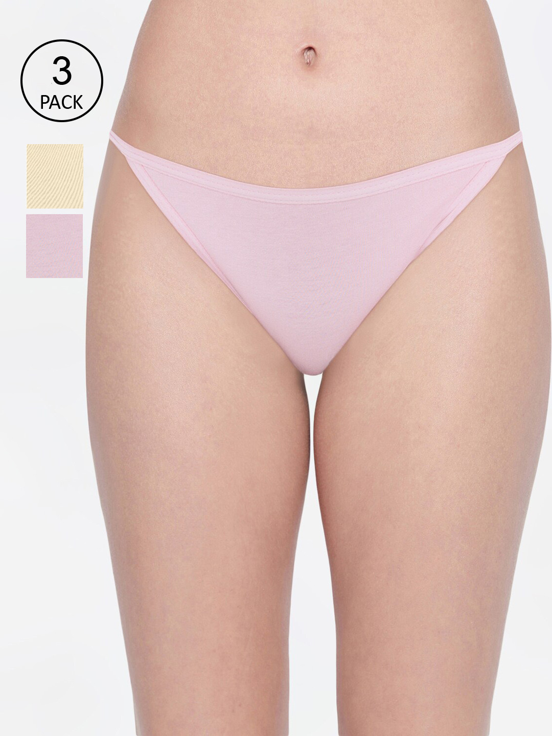 Bodycare Pack of 3 Solid Cotton Blend Hipster Briefs