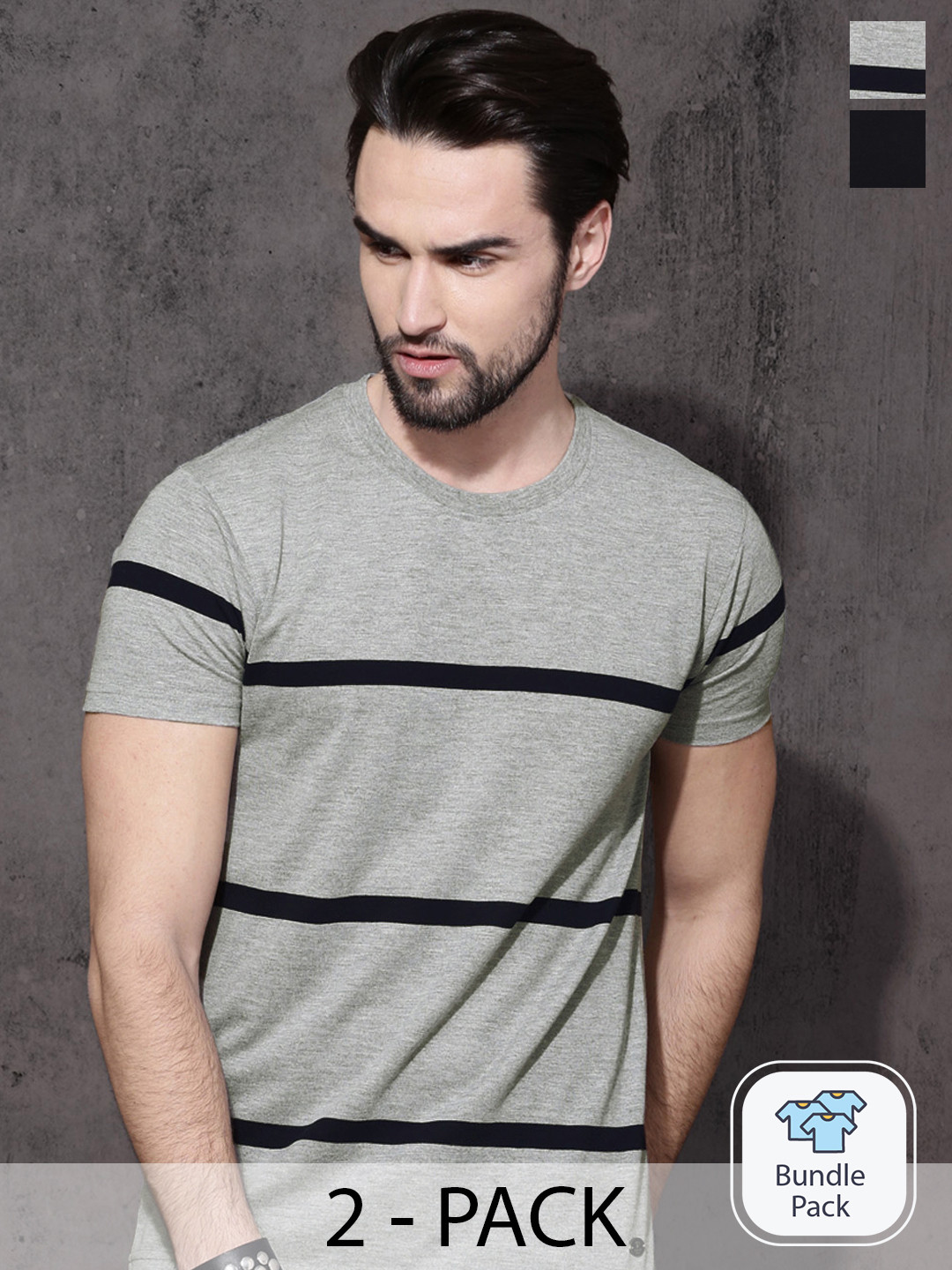 Roadster Men Pack Of 2 T-shirts