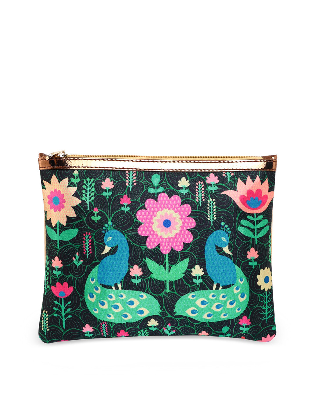 Sabhyata Women Multicoloured Peacock Printed Travel Pouch