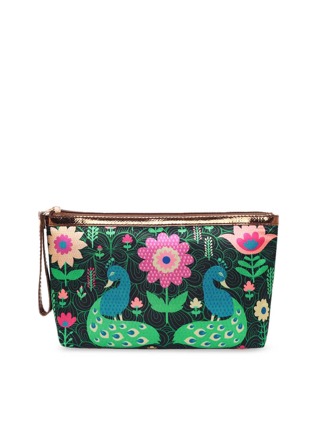 Sabhyata Multicoloured Peacock Printed Utility Pouch