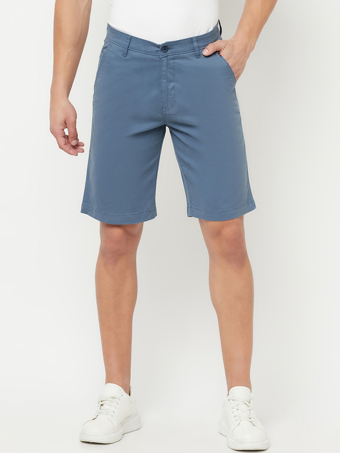 Cantabil Men Blue Slim Fit Chinos Shorts