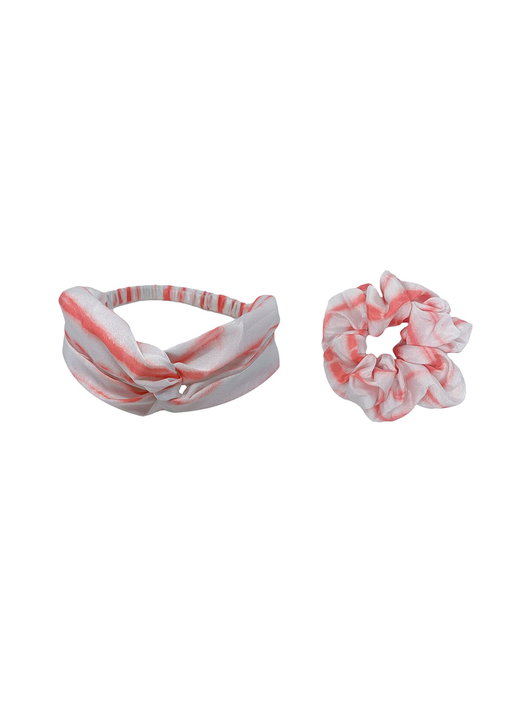 Mint & Oak Women White & Pink Set of 2 Hair Accessory Set