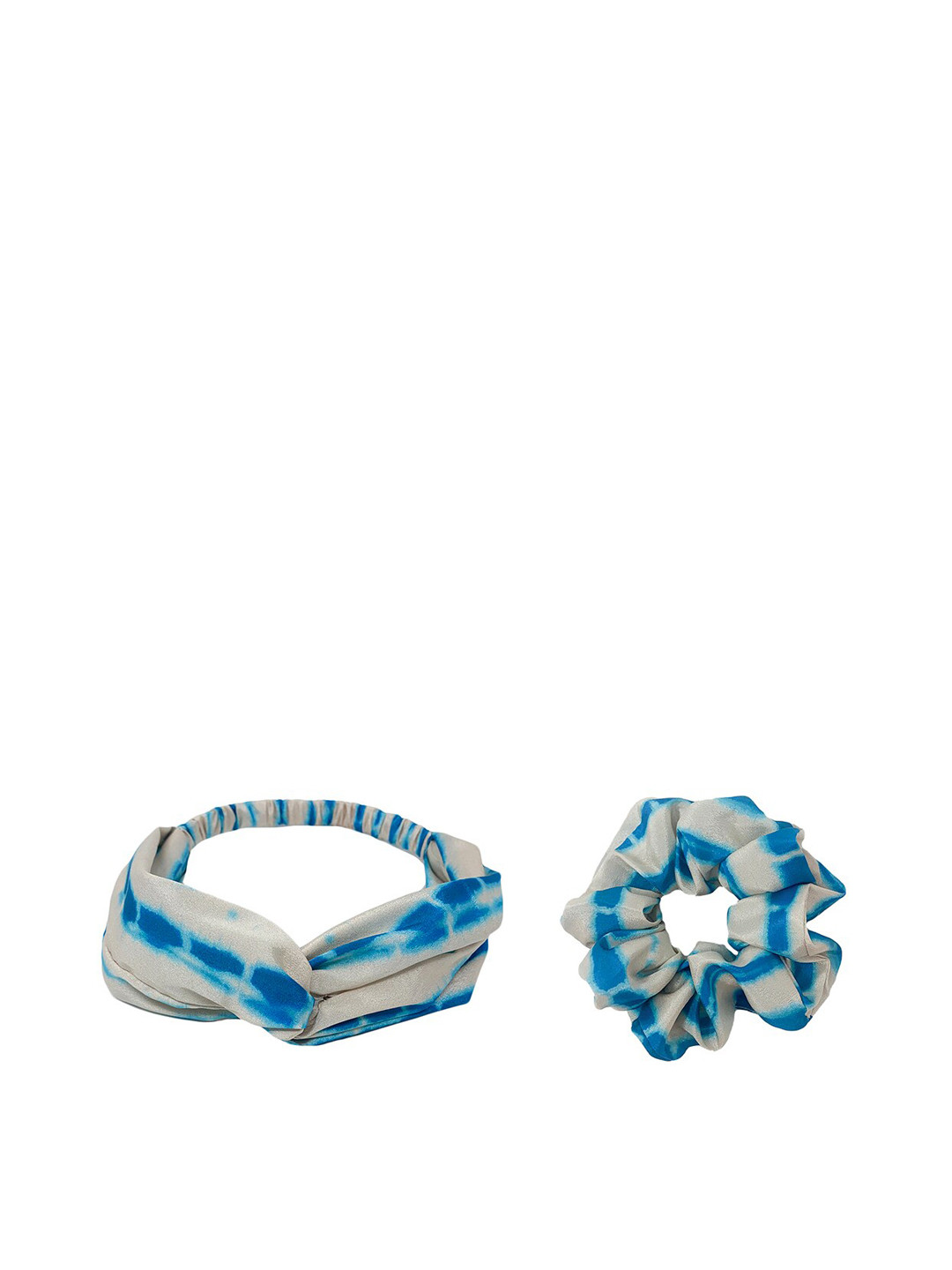 Mint & Oak Set of 2 Blue Tie & Dye Scrunchie & Headband