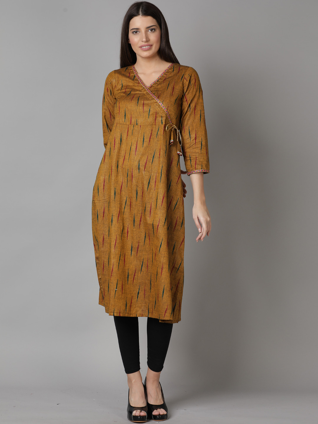 Cot'N Soft Women Mustard Yellow Geometric Printed Kurta