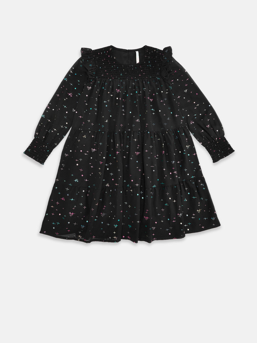 Pantaloons Junior Black Satin A-Line Dress