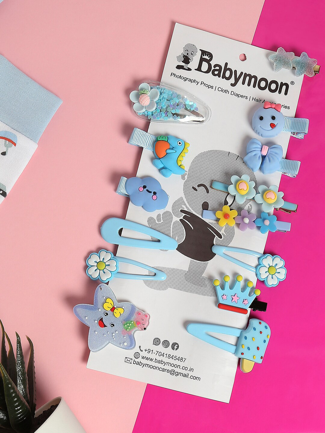 Babymoon Girls Blue Set Of 14 Tic Tac Hair Clip