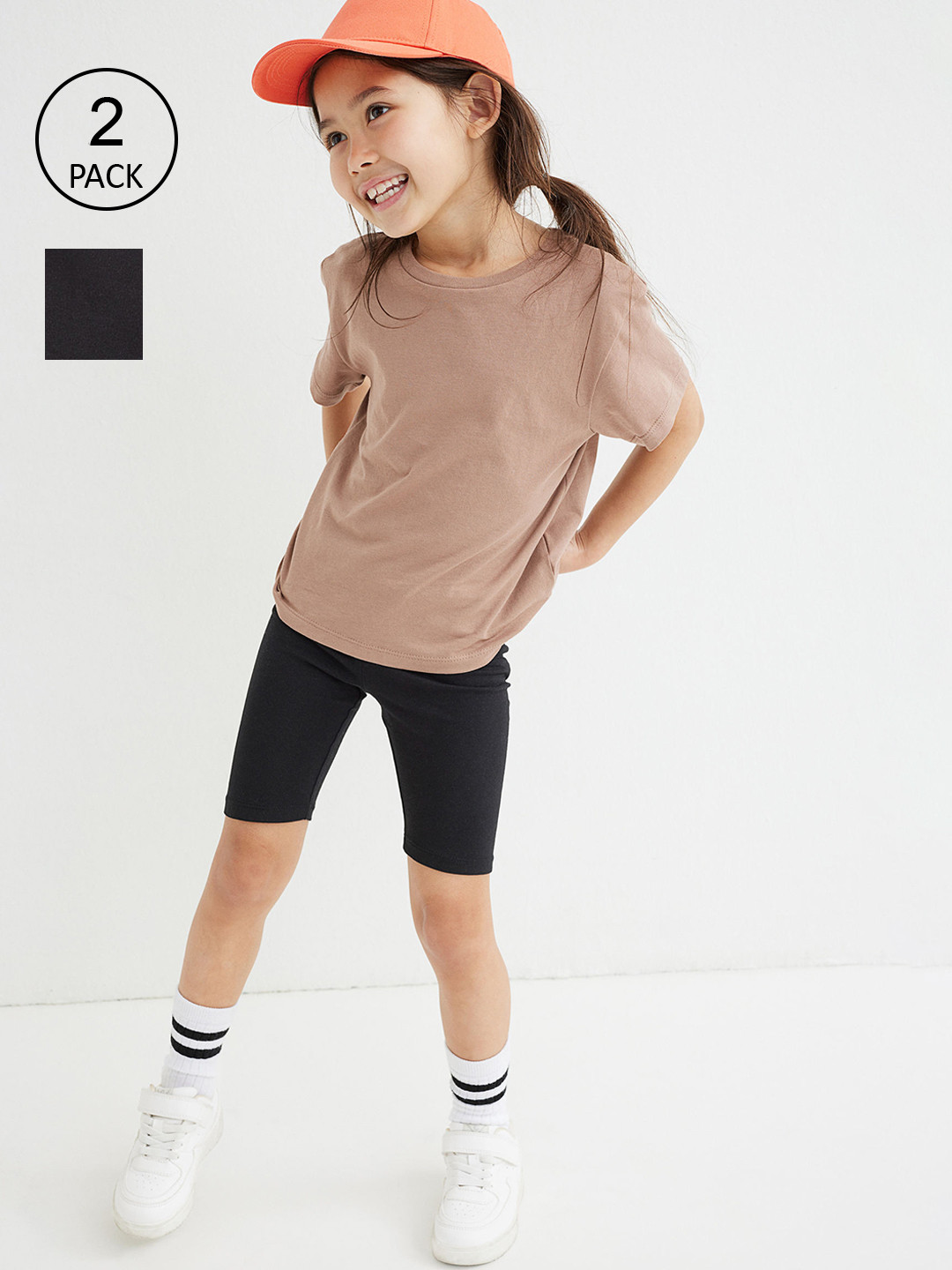 H&M Girls 2 Pack Black Cycling Shorts
