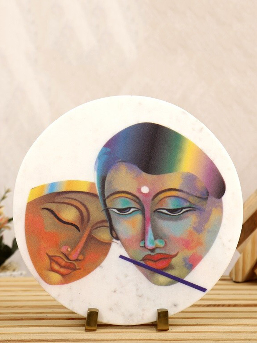 POSH-N-PLUSH Eternal Love White Marble Matte Living Room Medium Showpiece - 9.8 Inches