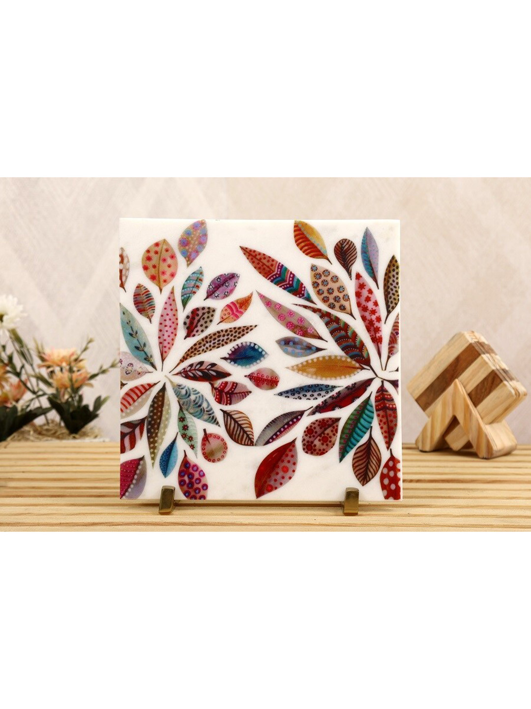 POSH-N-PLUSH Choicest Bloom Red Marble Matte Living Room Medium Showpiece - 11.8 Inches