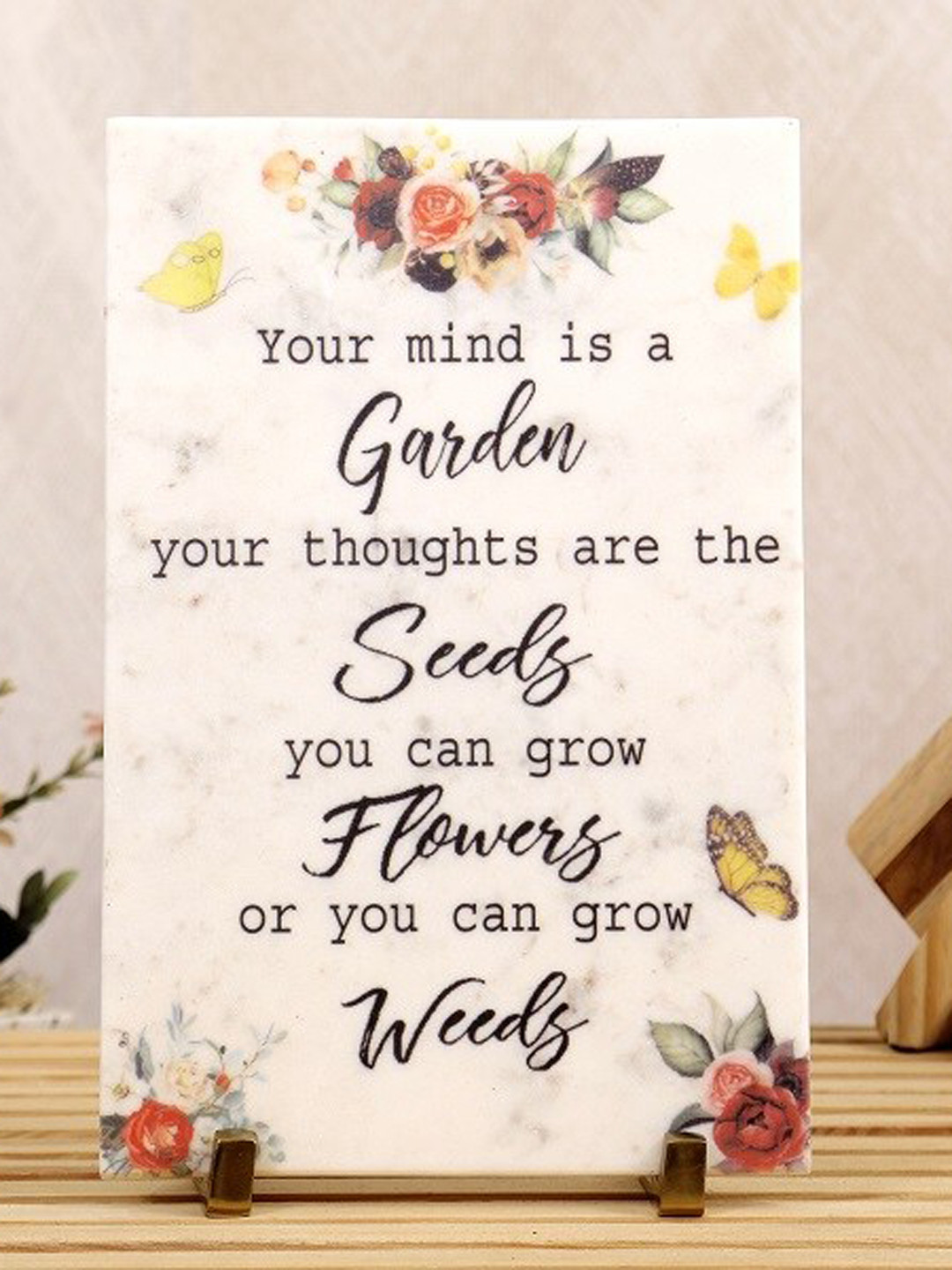 POSH-N-PLUSH Thoughts of Mind White Marble Matte Living Room Medium Showpiece - 11.8 Inches