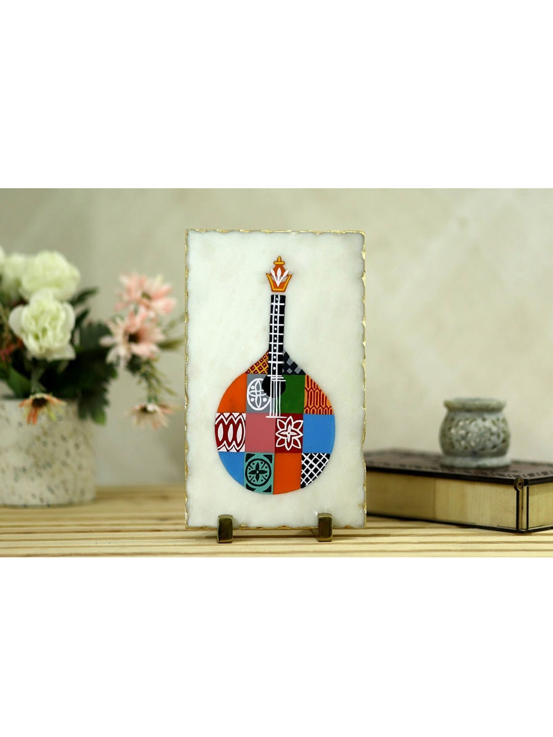 POSH-N-PLUSH Play on White Marble Glossy Garden Medium Showpiece - 9.8 Inches