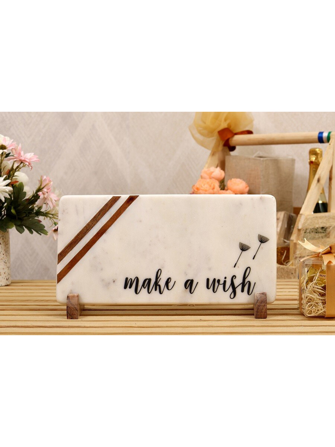 POSH-N-PLUSH Make a Wish White Marble Matte Living Room Medium Showpiece - 5.9 Inches