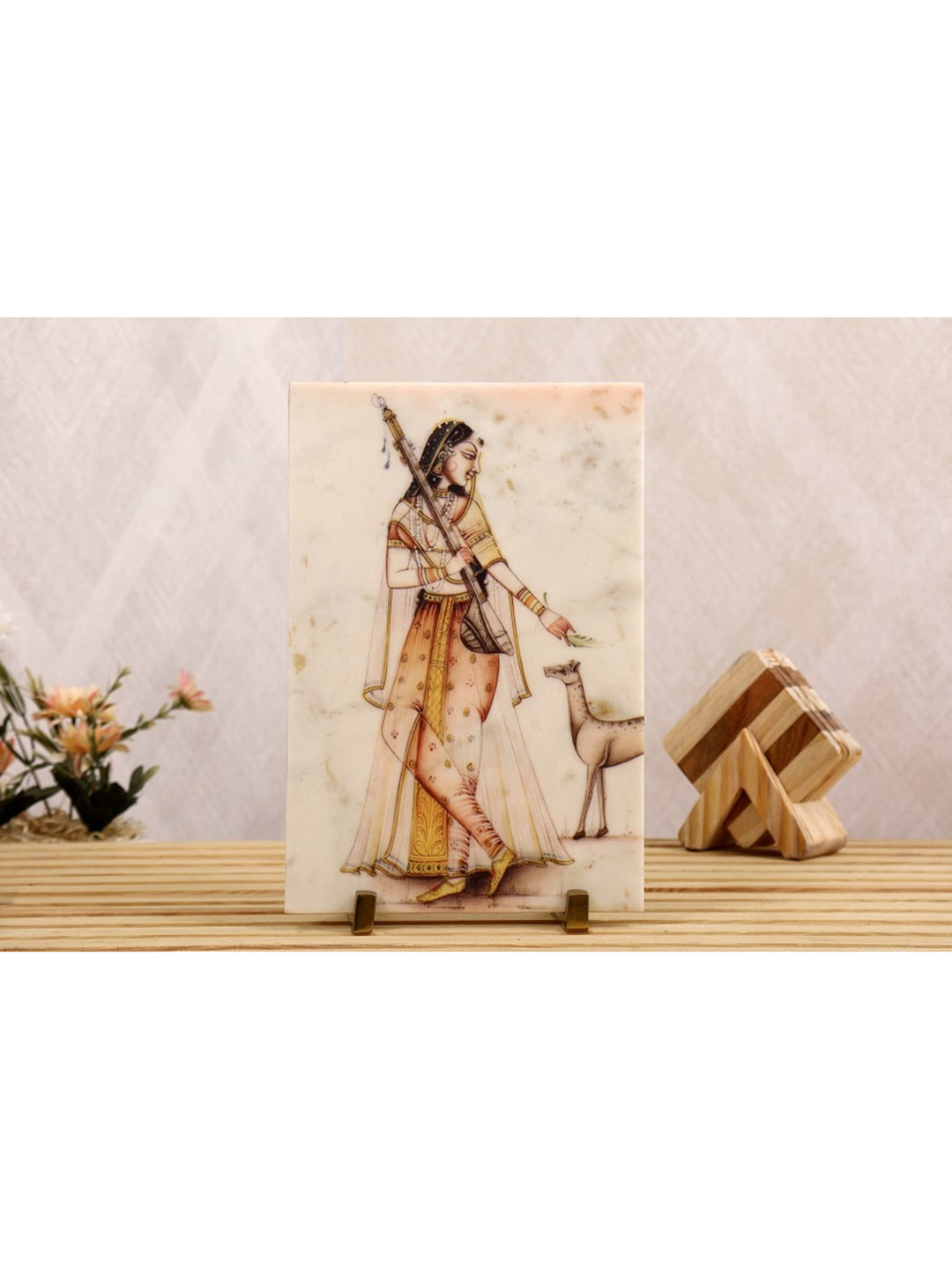 POSH-N-PLUSH Mughal White Marble Matte Living Room Medium Showpiece - 11.8 Inches