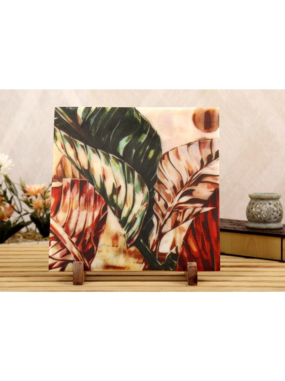 POSH-N-PLUSH Mother Nature Green Marble Matte Living Room Medium Showpiece - 0.4 Inches