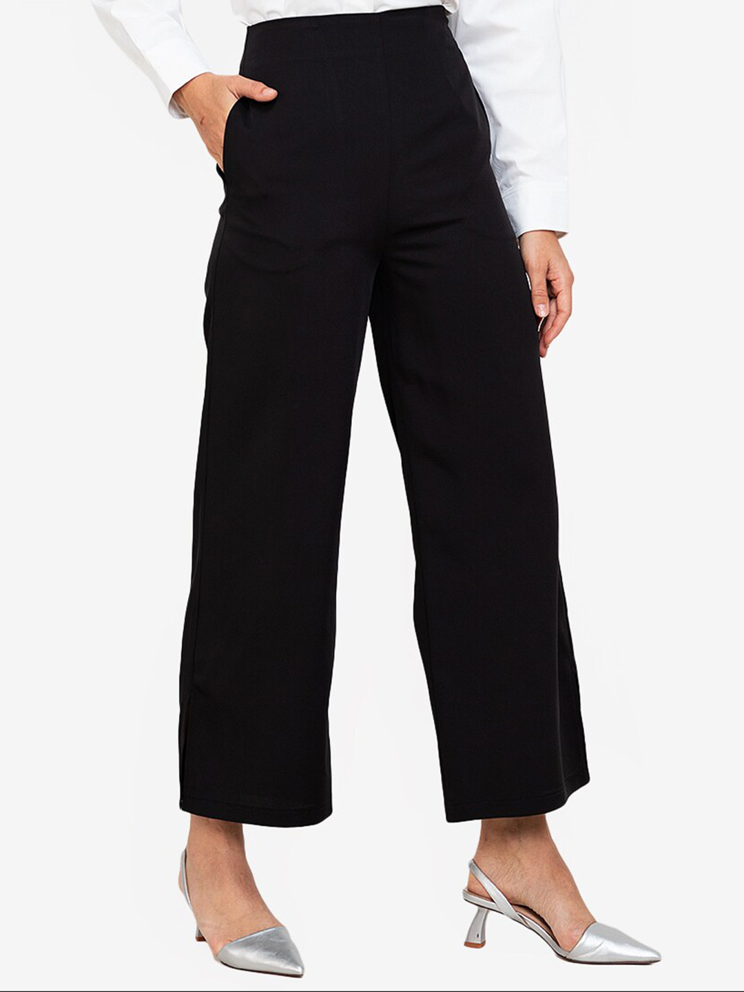 ZALORA WORK Women Black Formal Trousers
