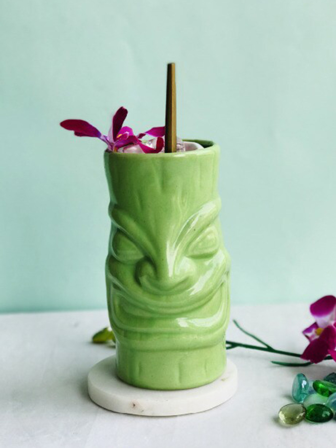 Folkstorys Kapo Stoneware Green Beer mug