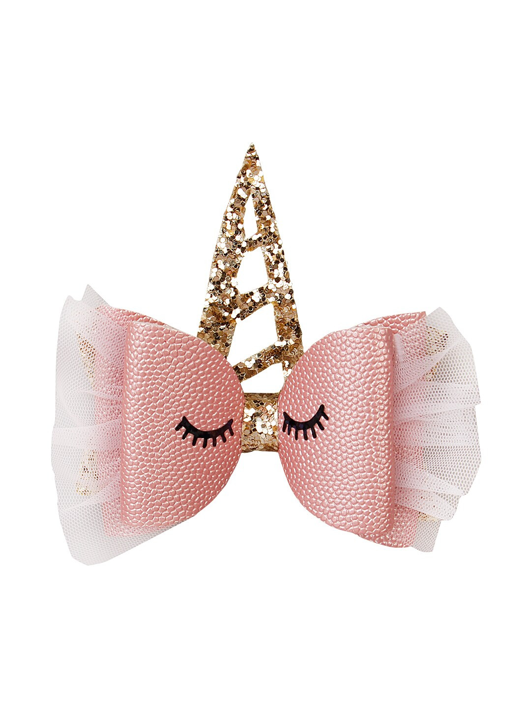 Aye Candy Girls Pink & White Embellished Alligator Hair Clip