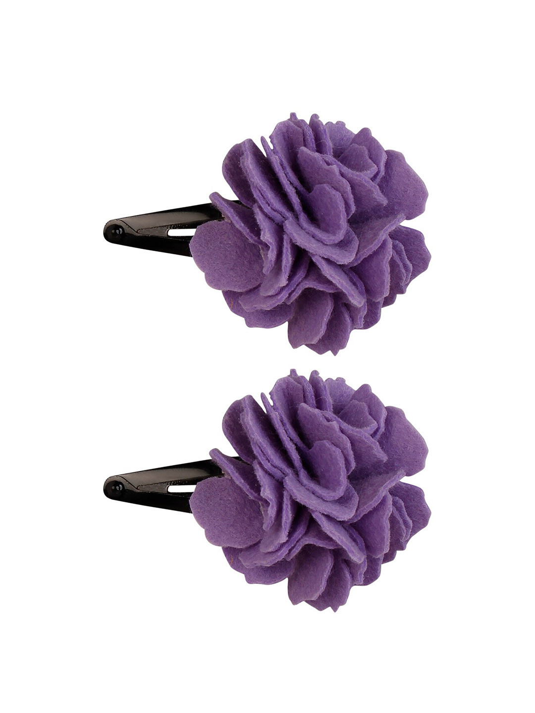 Aye Candy Girls Purple Set of 2 Flower Embellished Tic Tac Hair Clips