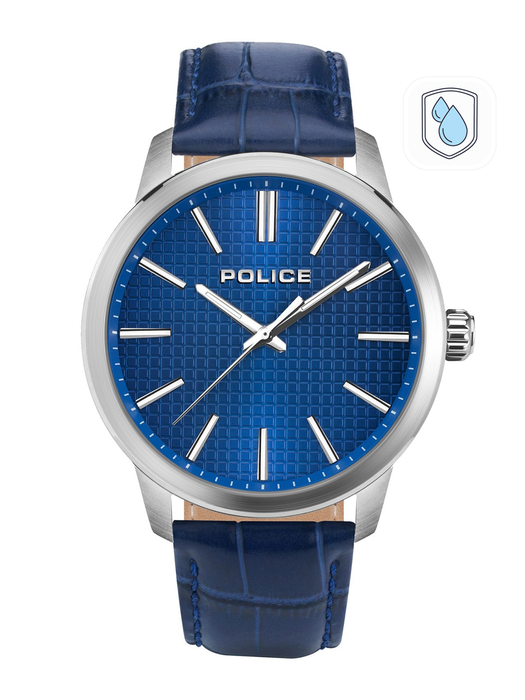 Police Men Blue Dial & Blue Leather Textured Straps Analogue Watch PLPEWJA2207703