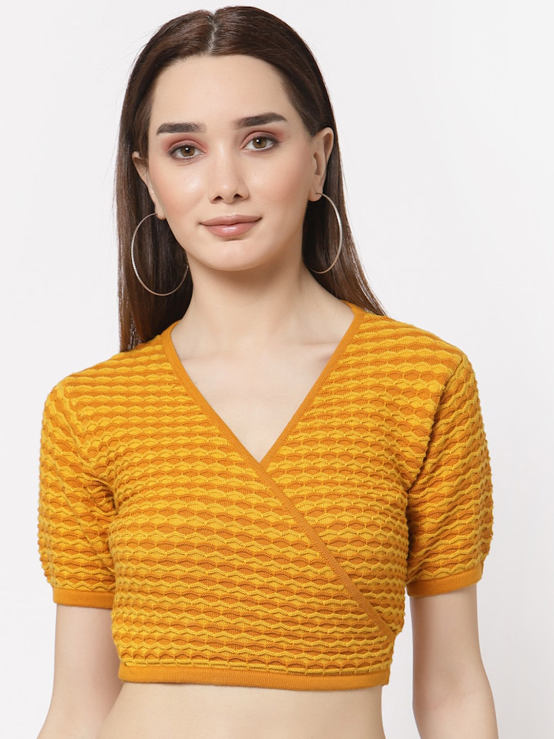 Miramor Yellow Wrap Crop Top