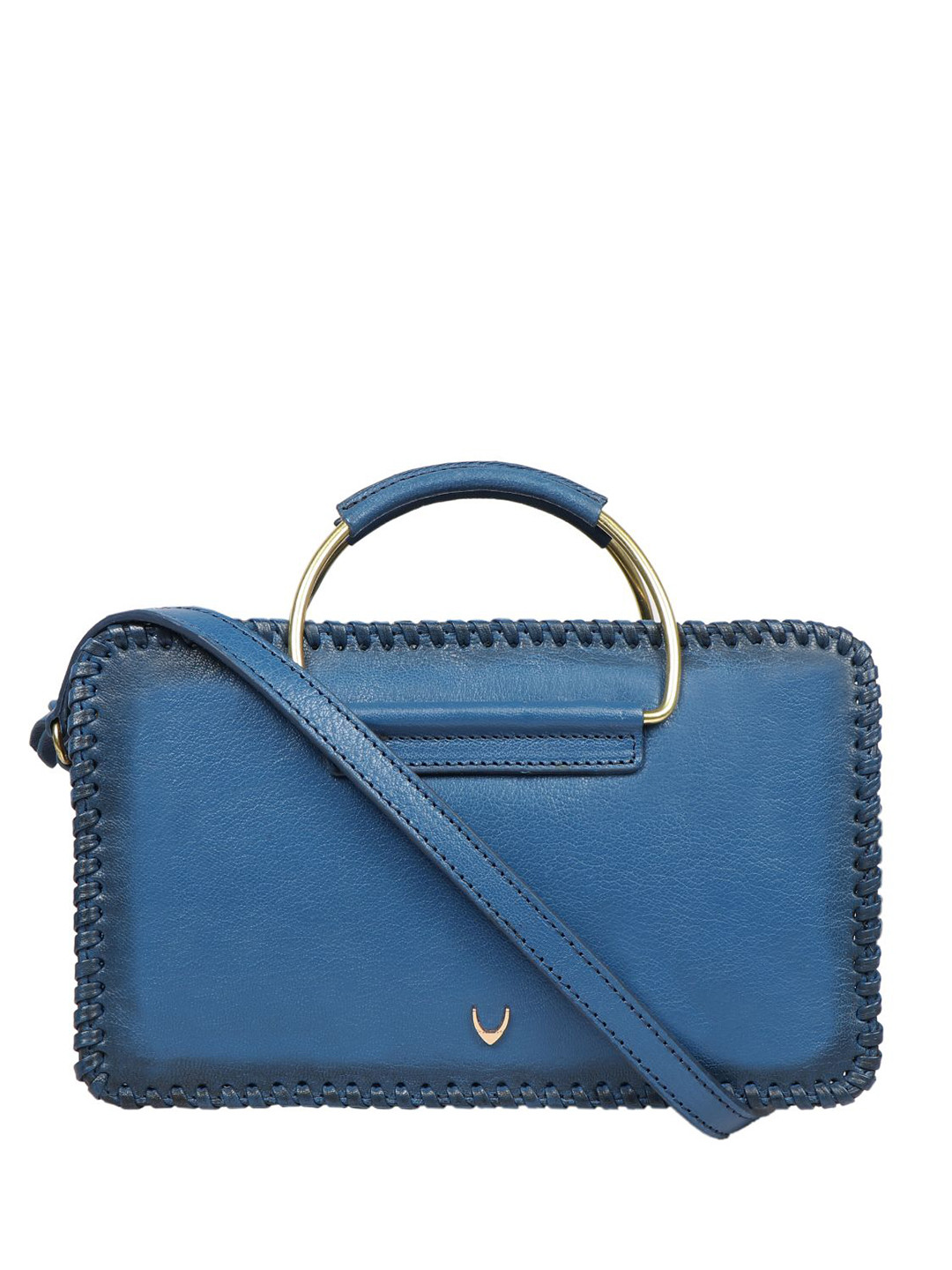 Hidesign Blue Leather Structured Handheld Bag