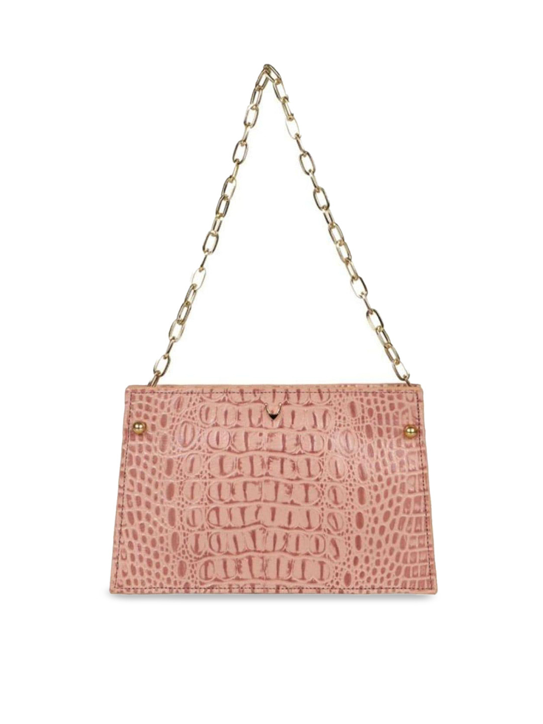 Hidesign Women Pink Textured Leather Structured Shoulder Bag