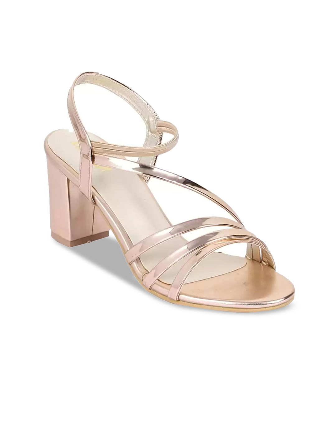 Funku Fashion Peach-Coloured Solid Block Heels