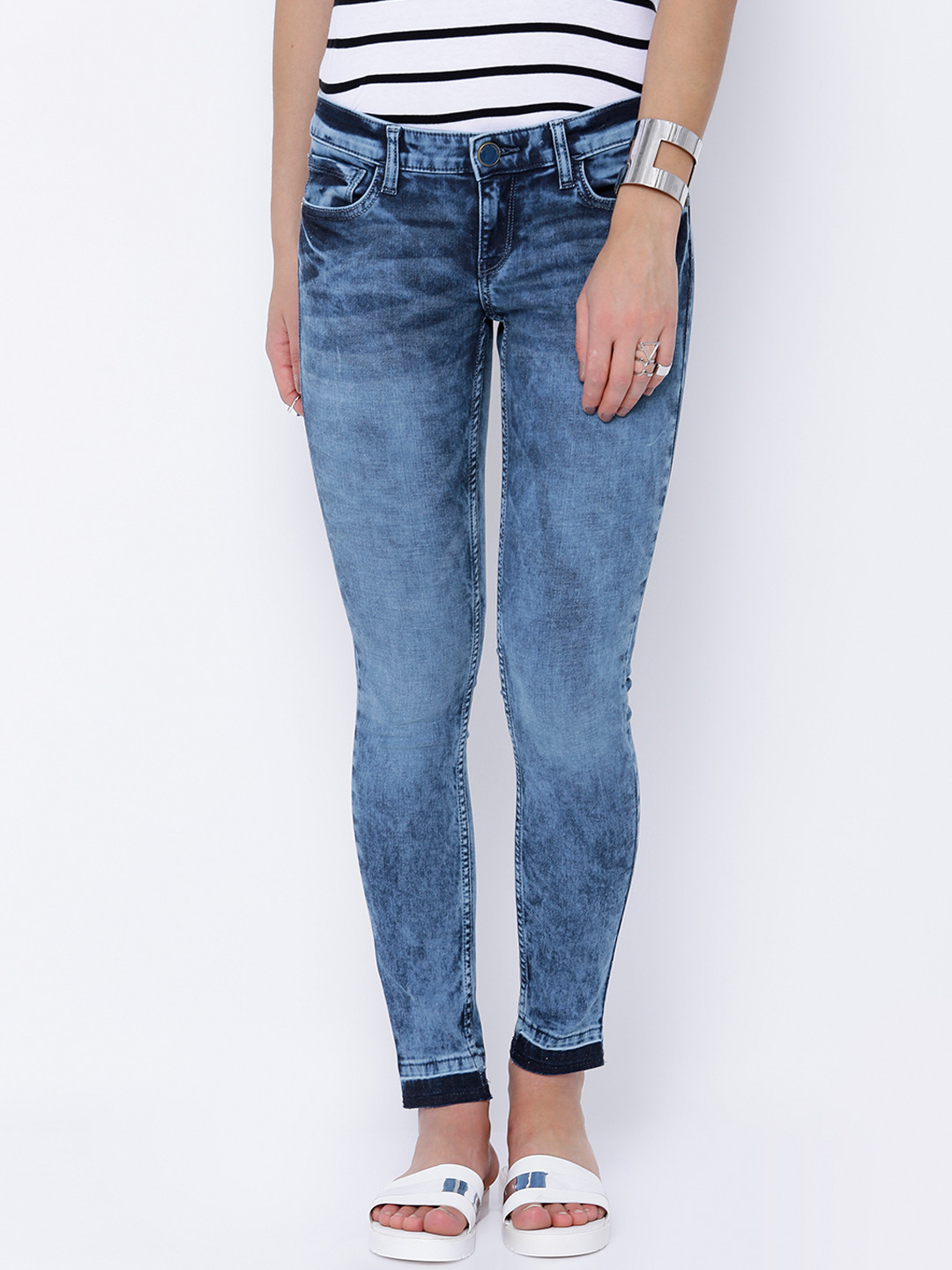 Tokyo Talkies Women Blue Super Skinny Fit Low-Rise Stretchable Jeans