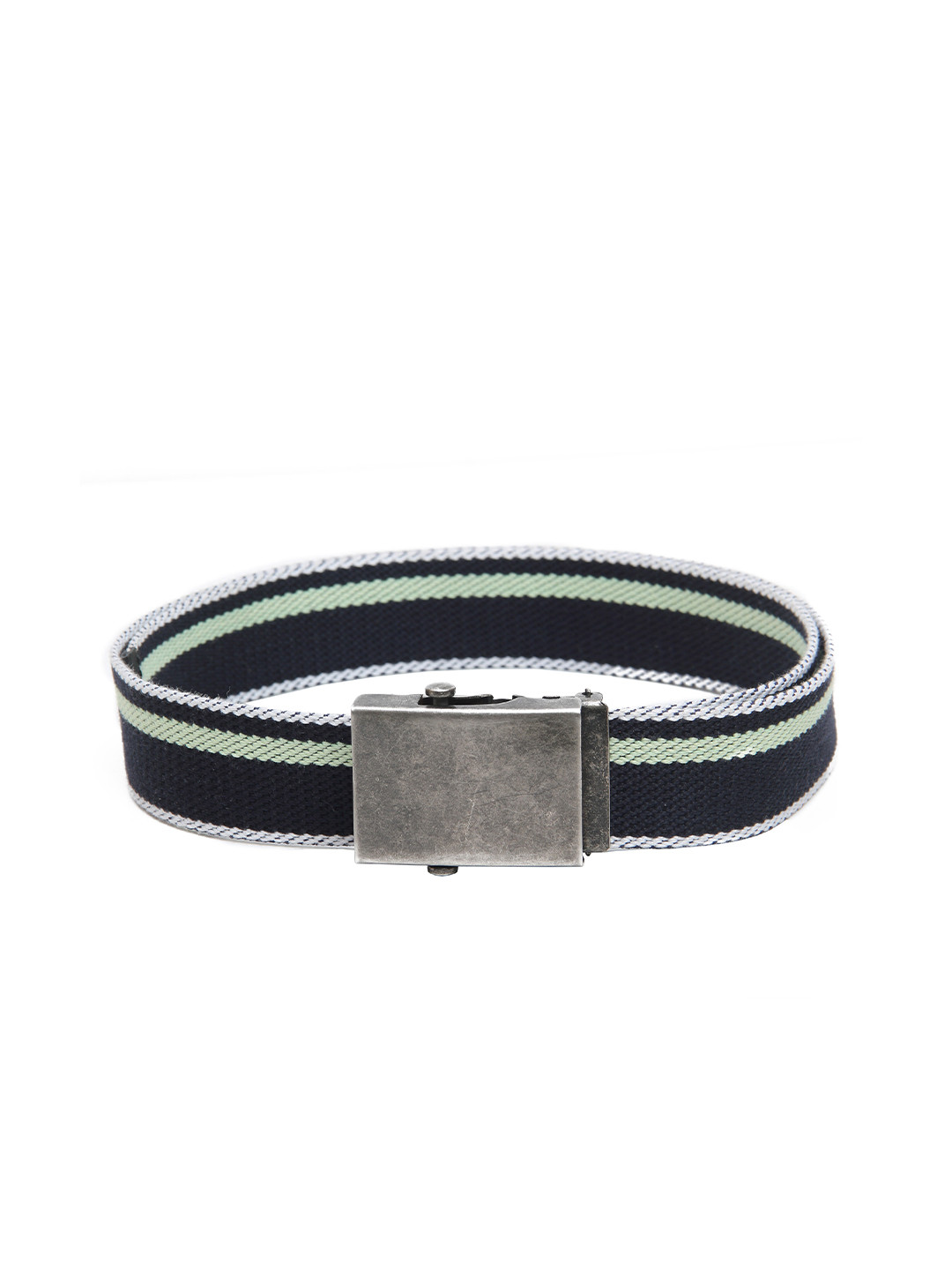 Calvadoss Boys Navy Blue Woven Design Cotton Canvas Belt