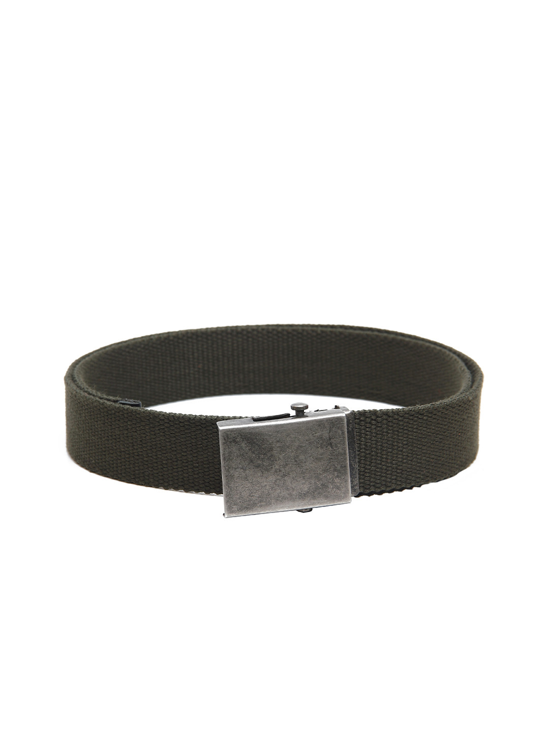 Calvadoss Boys Olive Green Woven Design Cotton Canvas Belt