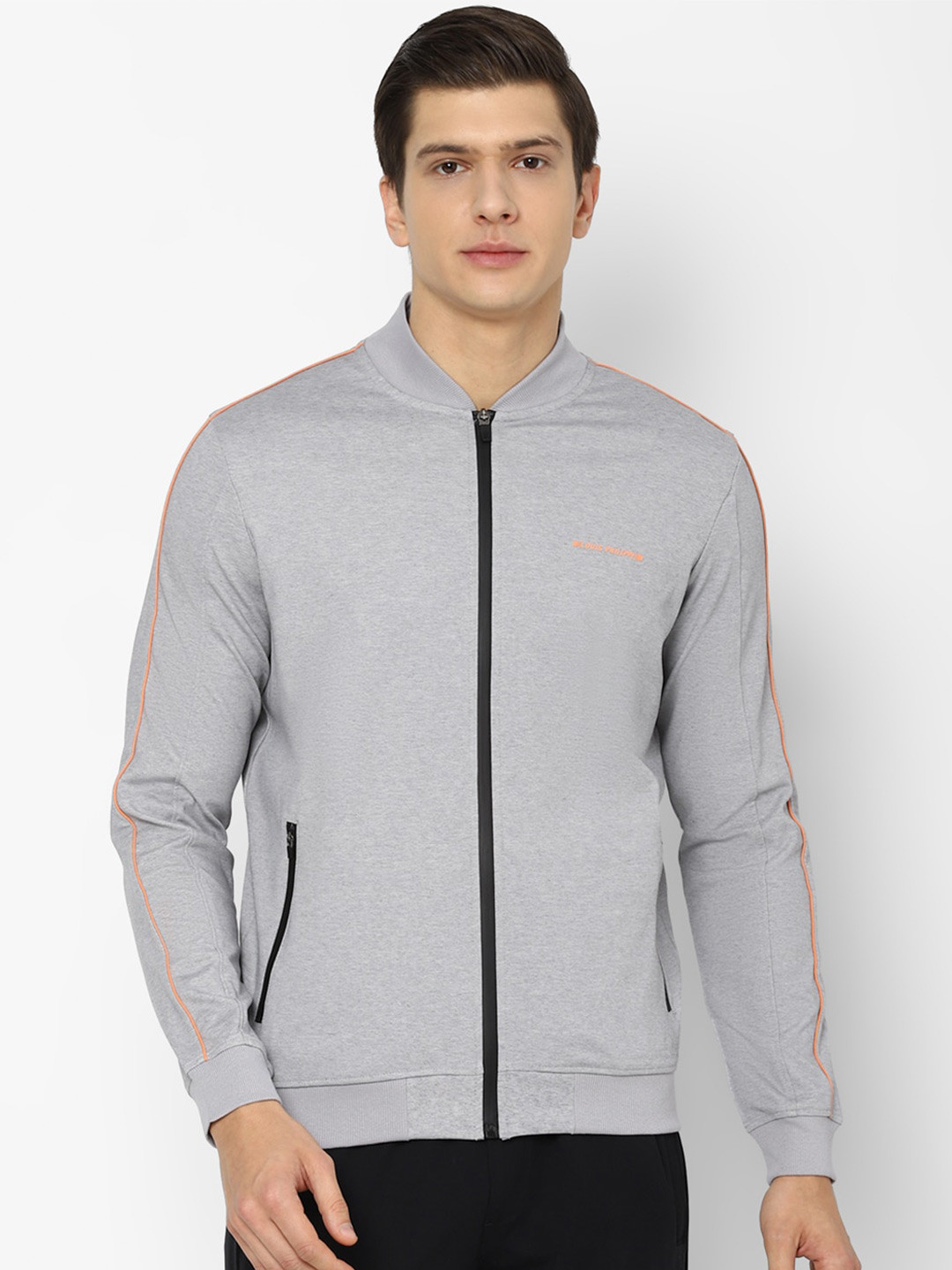 Louis Philippe Men Grey Sweatshirt 100% Cotton