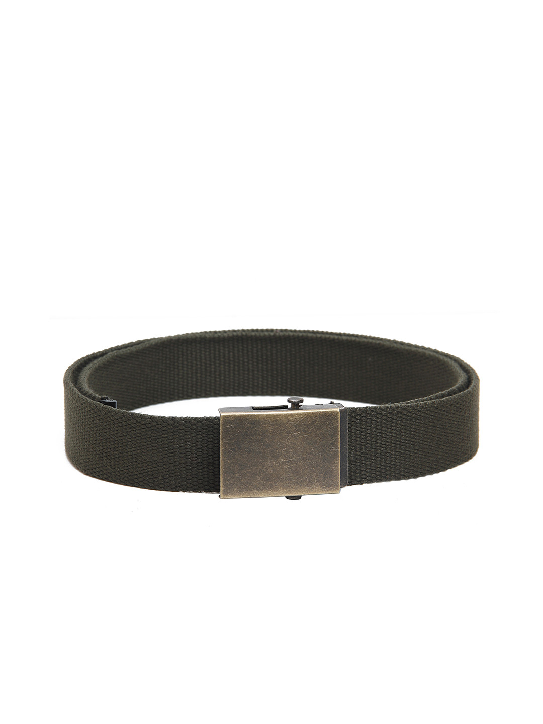 Calvadoss Girls Olive Green Woven Design Cotton Canvas Belt