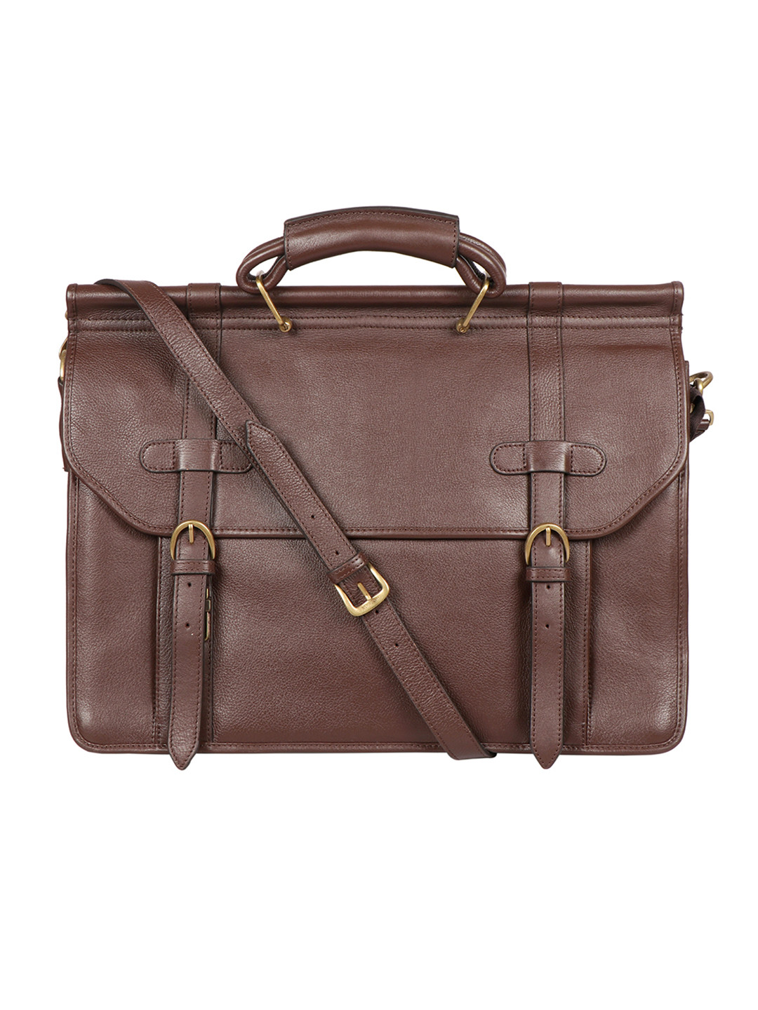 Hidesign Men Brown Leather 15' Laptop Bag