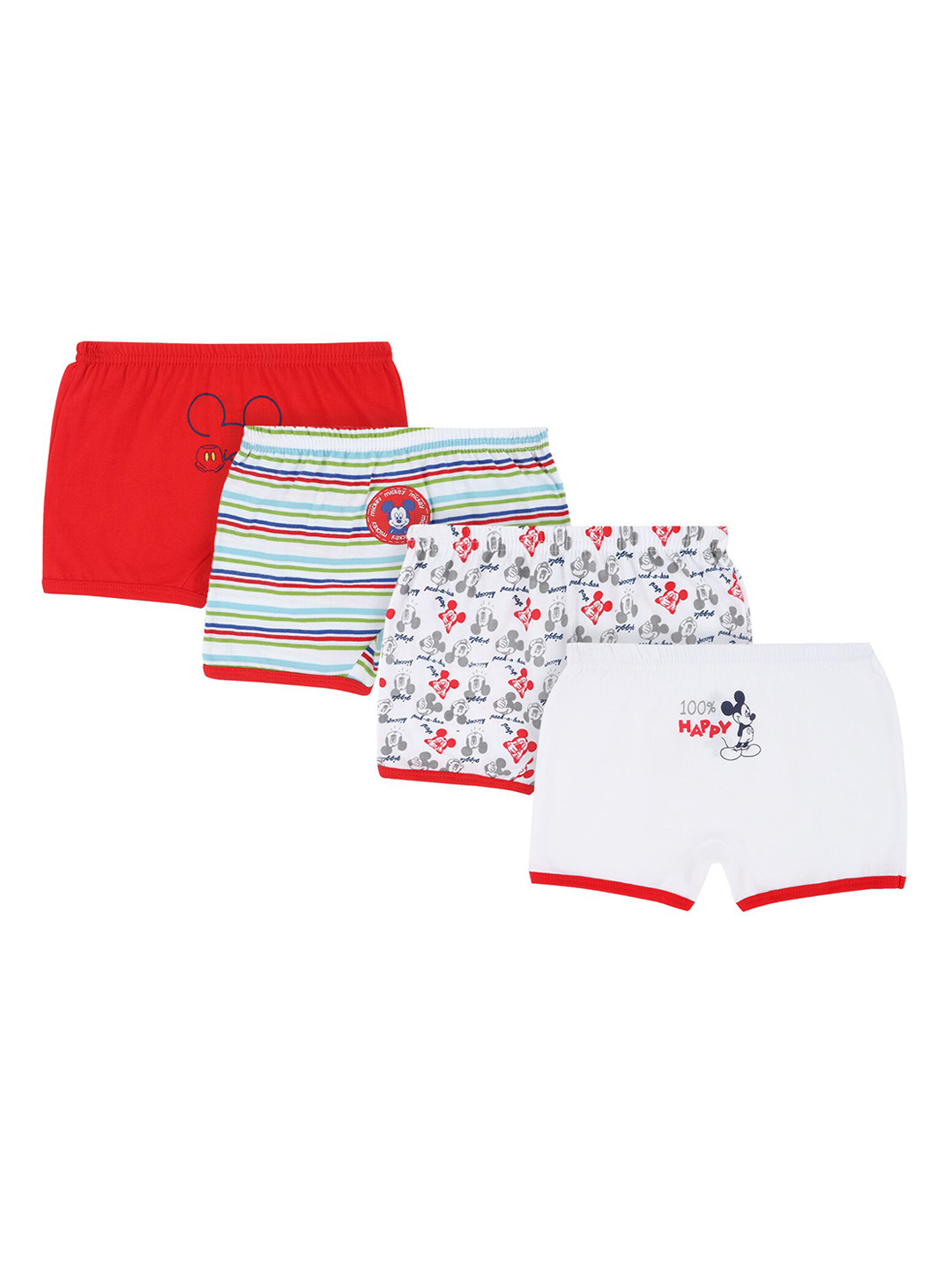 Bodycare Kids Boys Pack Of 4 Assorted Mickey Mouse Printed Trunks
