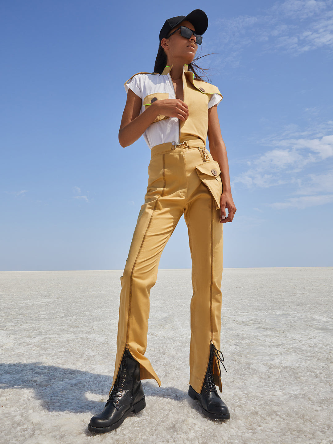 Crimsoune Club Women Beige Snap Hook Belt