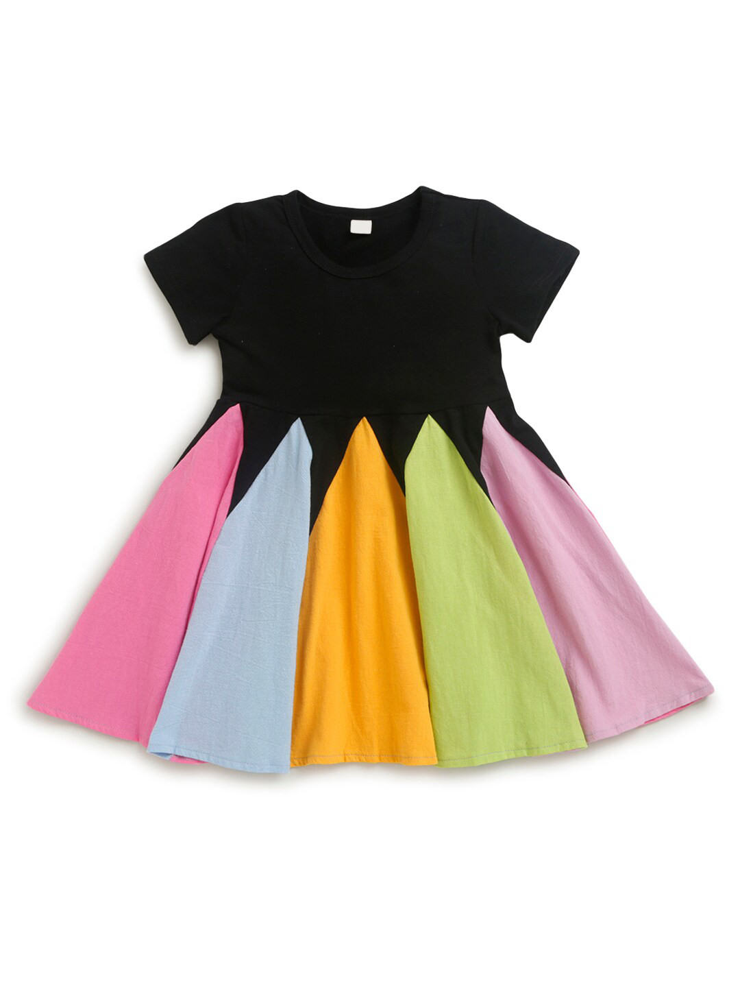 Hopscotch Black Colourblocked Dress