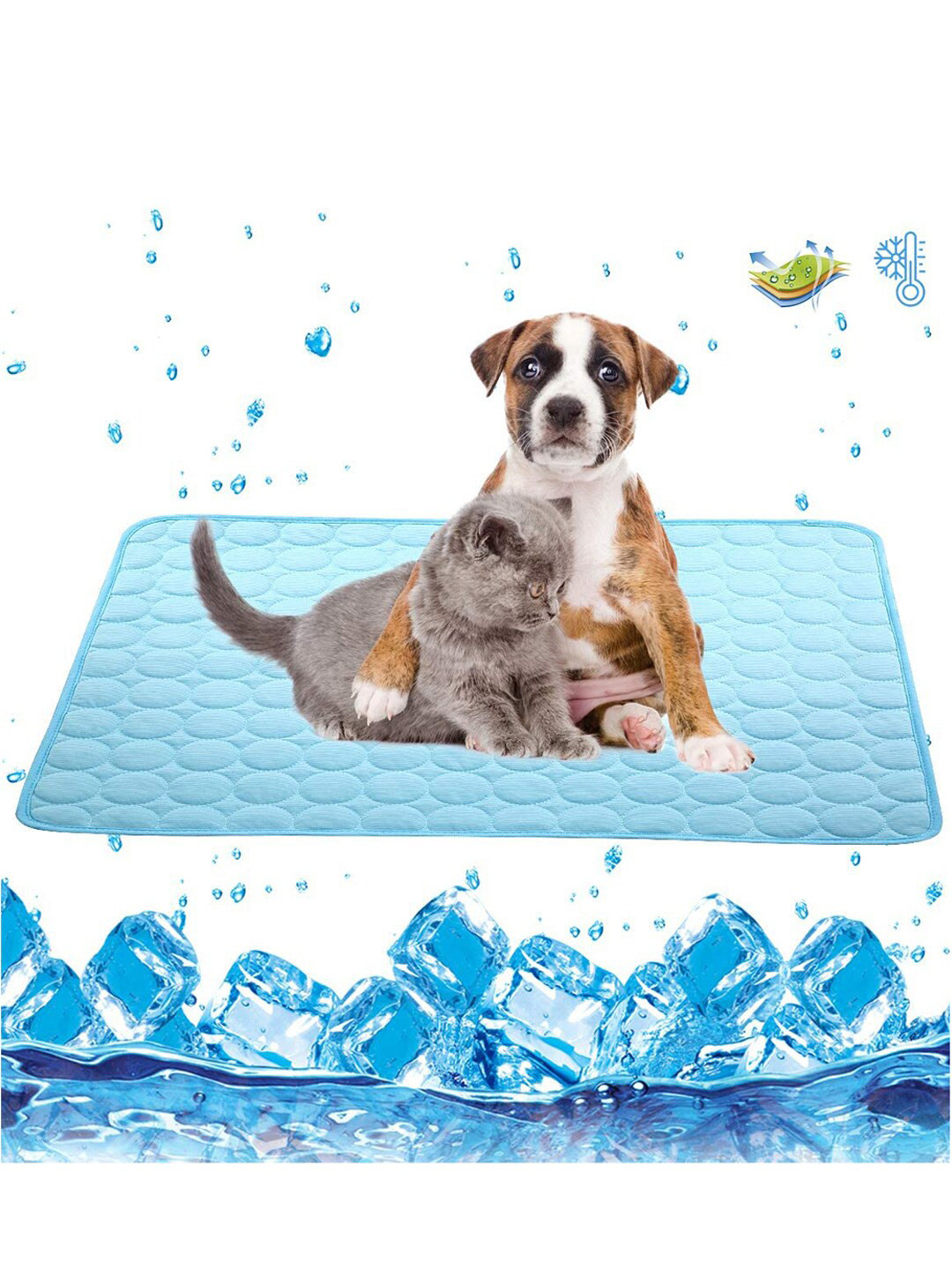PAWCHIE Blue Solid Pet Cooling Mats